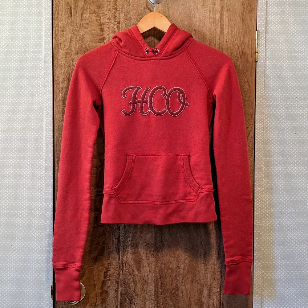 Hollister Dark Coral Pink Pullover Hoodie, Junior Size Small - Picture 2 of 5